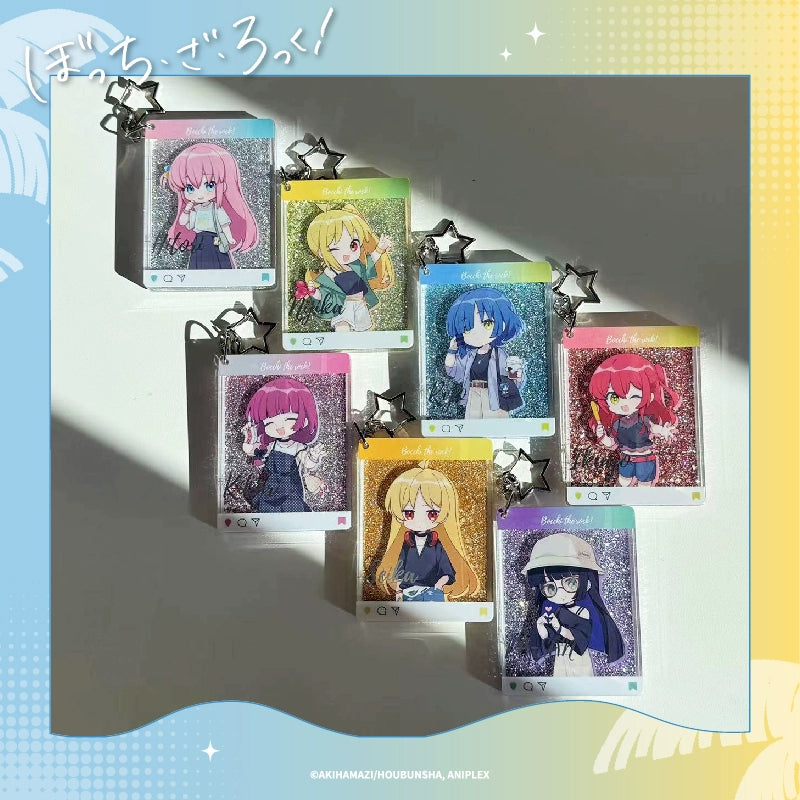 Bocchi the Rock! Summer Festival Liquid Motion Keychain - Anime Flow Sand Art