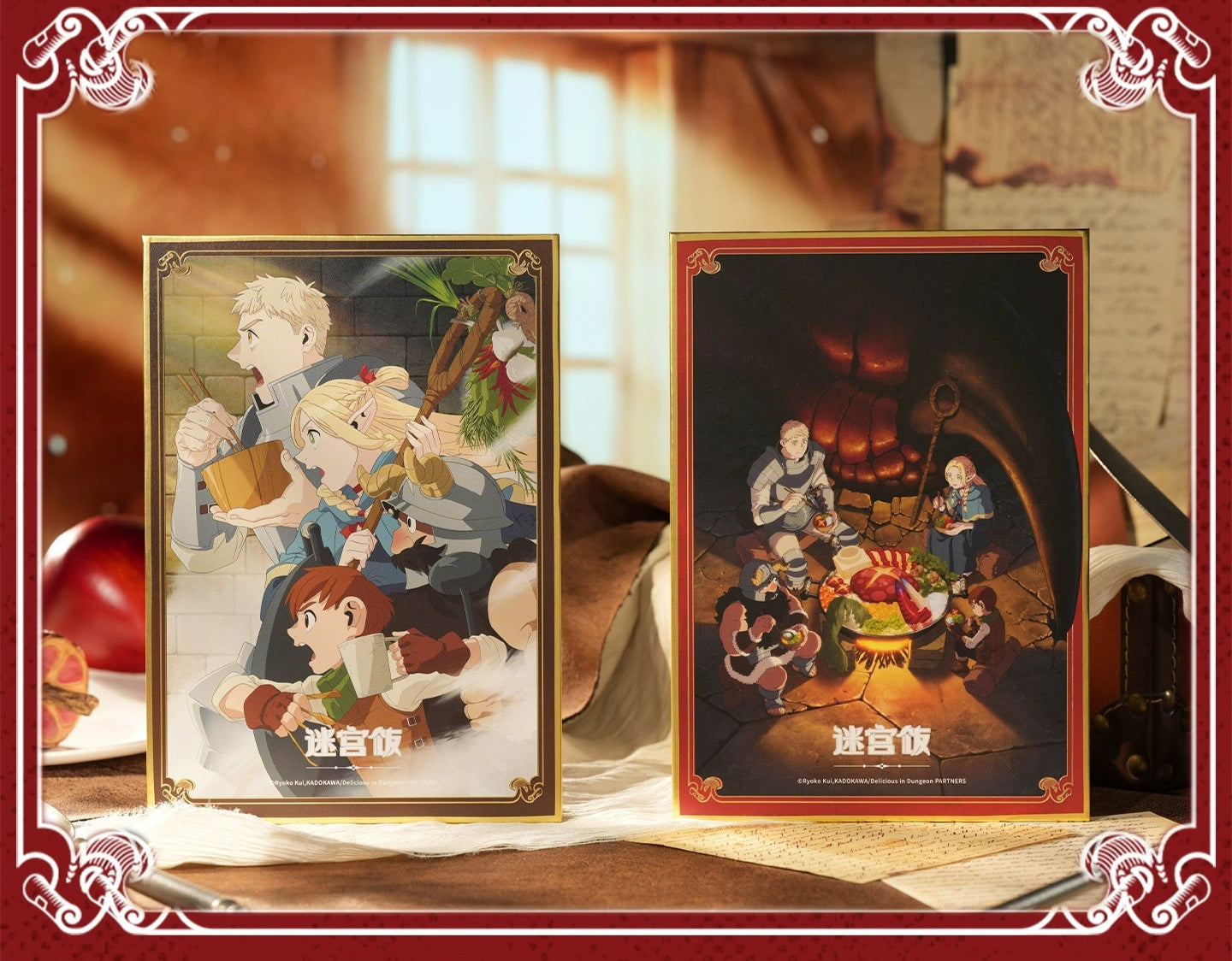 Delicious in Dungeon Premium Golden Foil-Print Collectible Cards - Marcielle, Laios & Senshi
