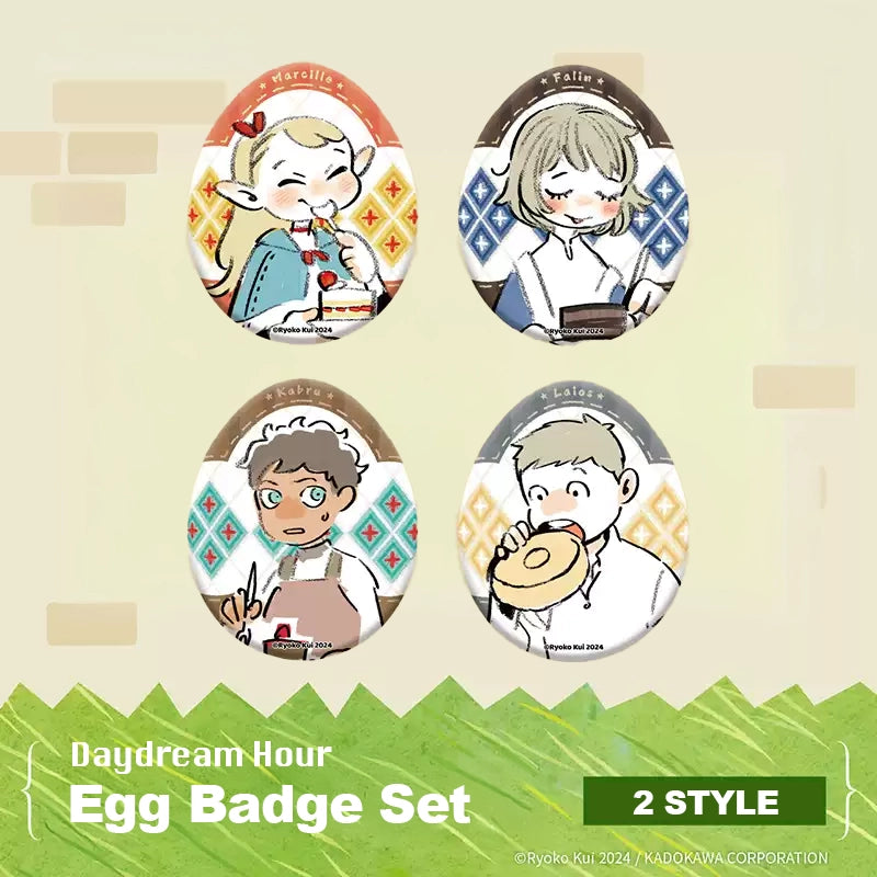 Delicious in Dungeon Egg-Shaped Badge Set - Daydream Hour Themed Collectibles