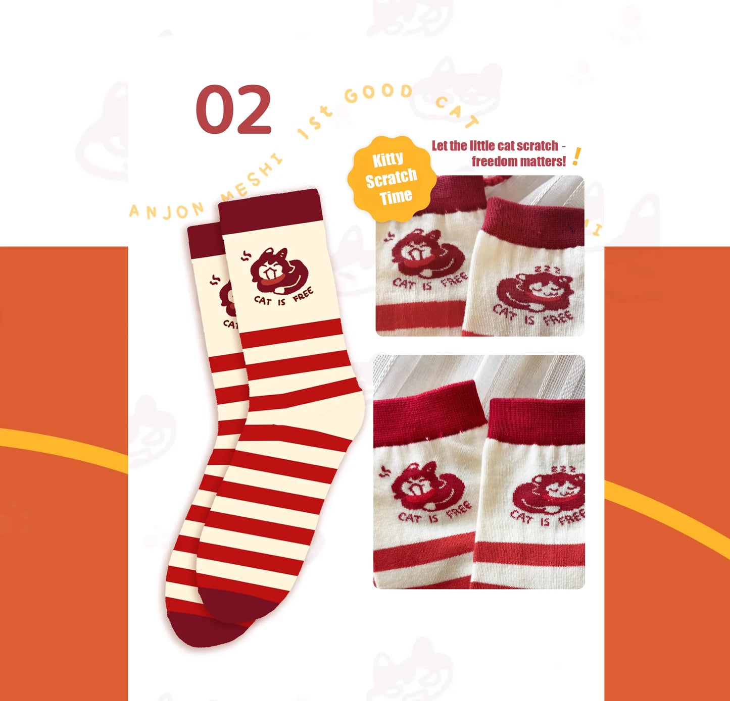 Delicious in Dungeon Izutsumi 'Free Cat' Crew Socks – Mid-Calf Anime Socks (Fits US 5-11)