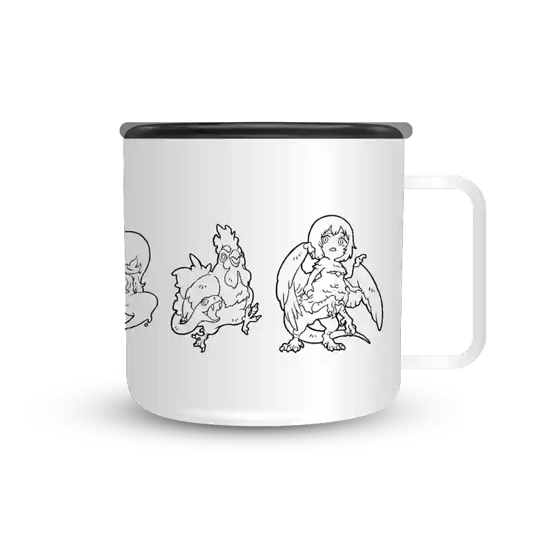Dungeon Meshi thermos cup black and white