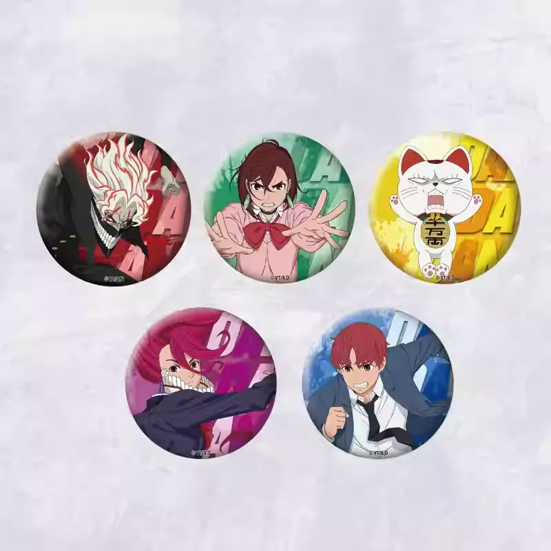 Dandadan Character Pin Blind Box (5 Styles) - 55mm Official Anime Badge Set