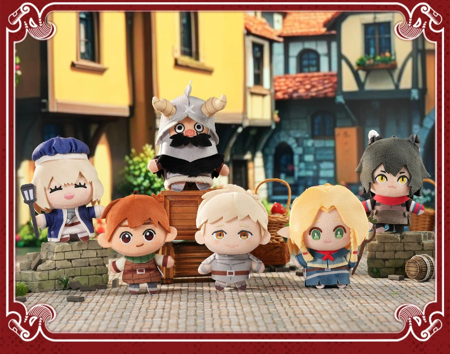 Delicious in Dungeon Chibi Finger Puppet Set - Plush Dolls Hand Toys, Kawaii Bag Charm