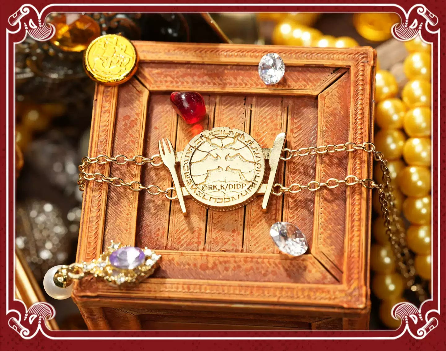 Delicious in Dungeon Coin Bug Bracelet - Marcielle's Gem Insect Jewelry & Gold-Plated Anime(16*210mm)