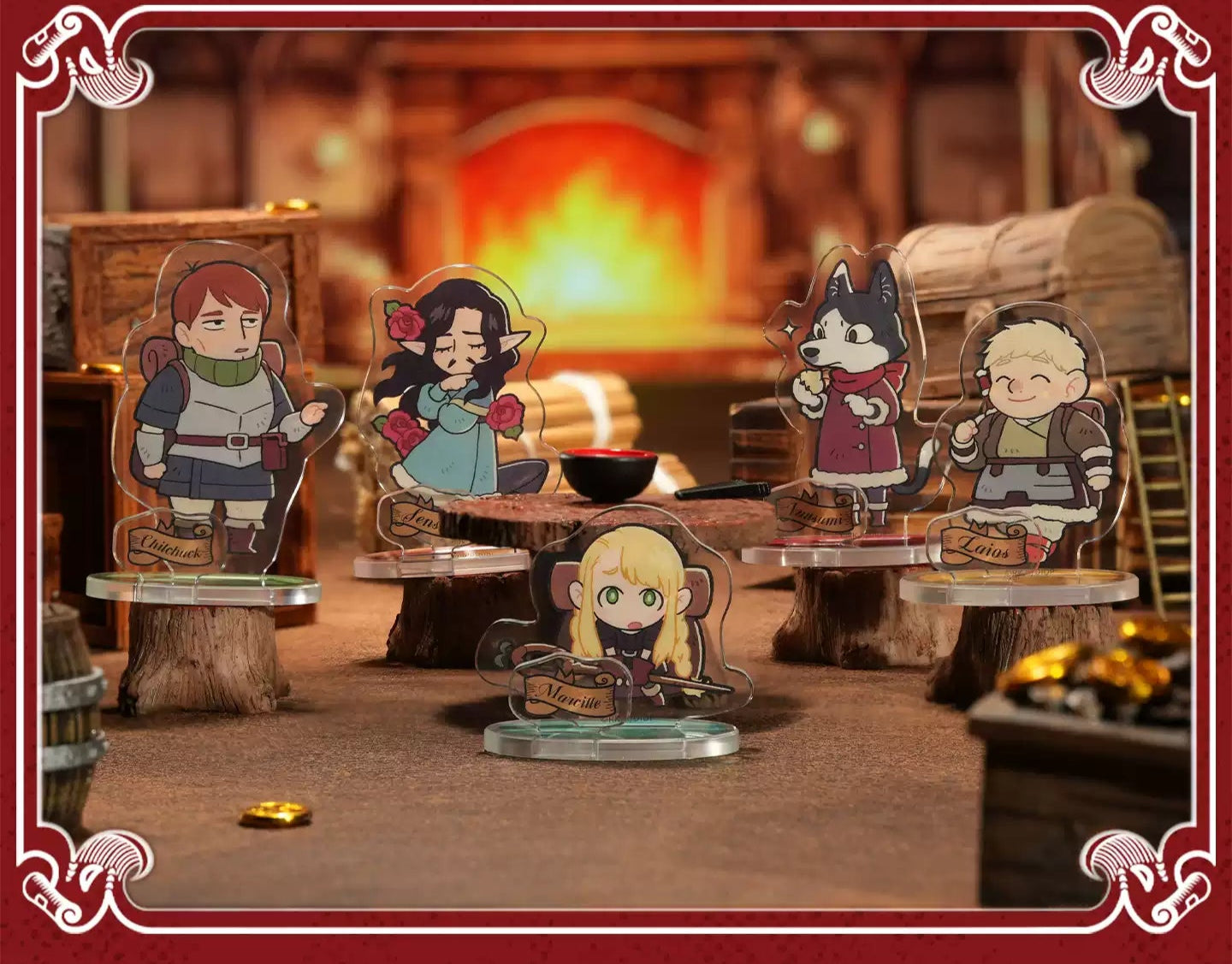 Delicious in Dungeon Mystery Acrylic Standee Blind Box - Marcielle, Laios, Rare Chase Variants, Anime Collector's Display Set (8 Styles)
