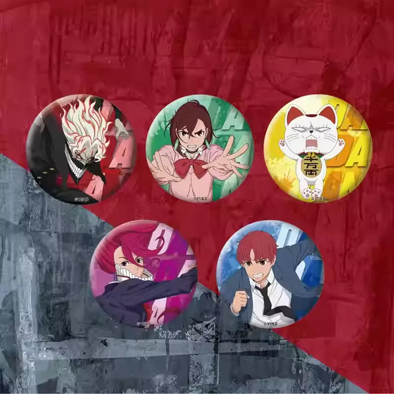 Dandadan Character Pin Blind Box (5 Styles) - 55mm Official Anime Badge Set