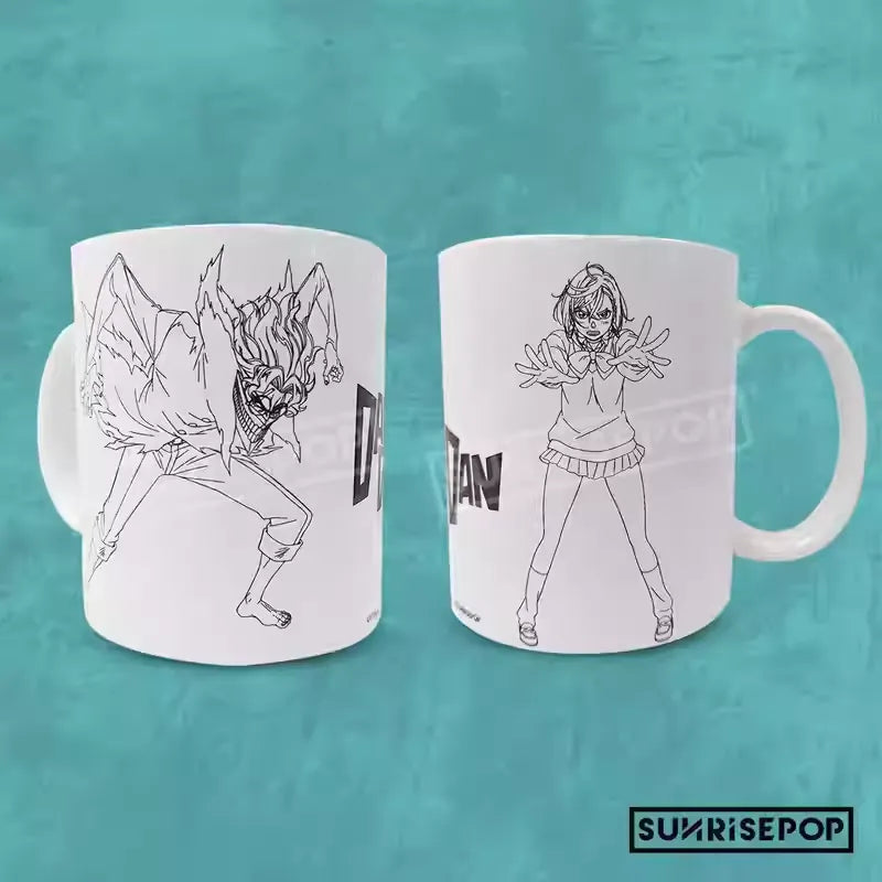 Dandadan Momo Ayase & Okarun Ceramic Mug - Official Anime Character Coffee Cup