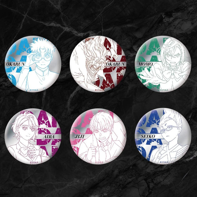 Dandadan Supernatural Badge Blind Box (6 Designs) - Momo & Okarun Mirror Acrylic Pins