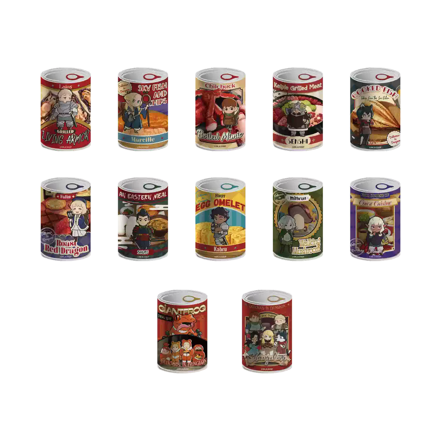 Delicious in Dungeon Can Badge Blind Box (10+2 Secret) - Official Mystery Tin Pins