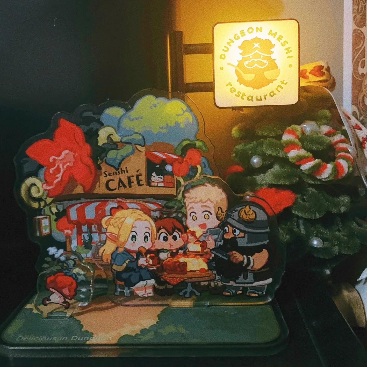 Delicious in Dungeon Senshi's Resto Light-Up Sign – 3-Way Magnetic Standing Plate with Dual-Sided Art