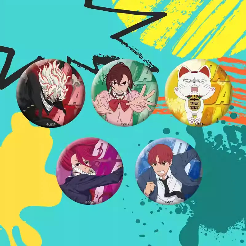 Dandadan Character Pin Blind Box (5 Styles) - 55mm Official Anime Badge Set