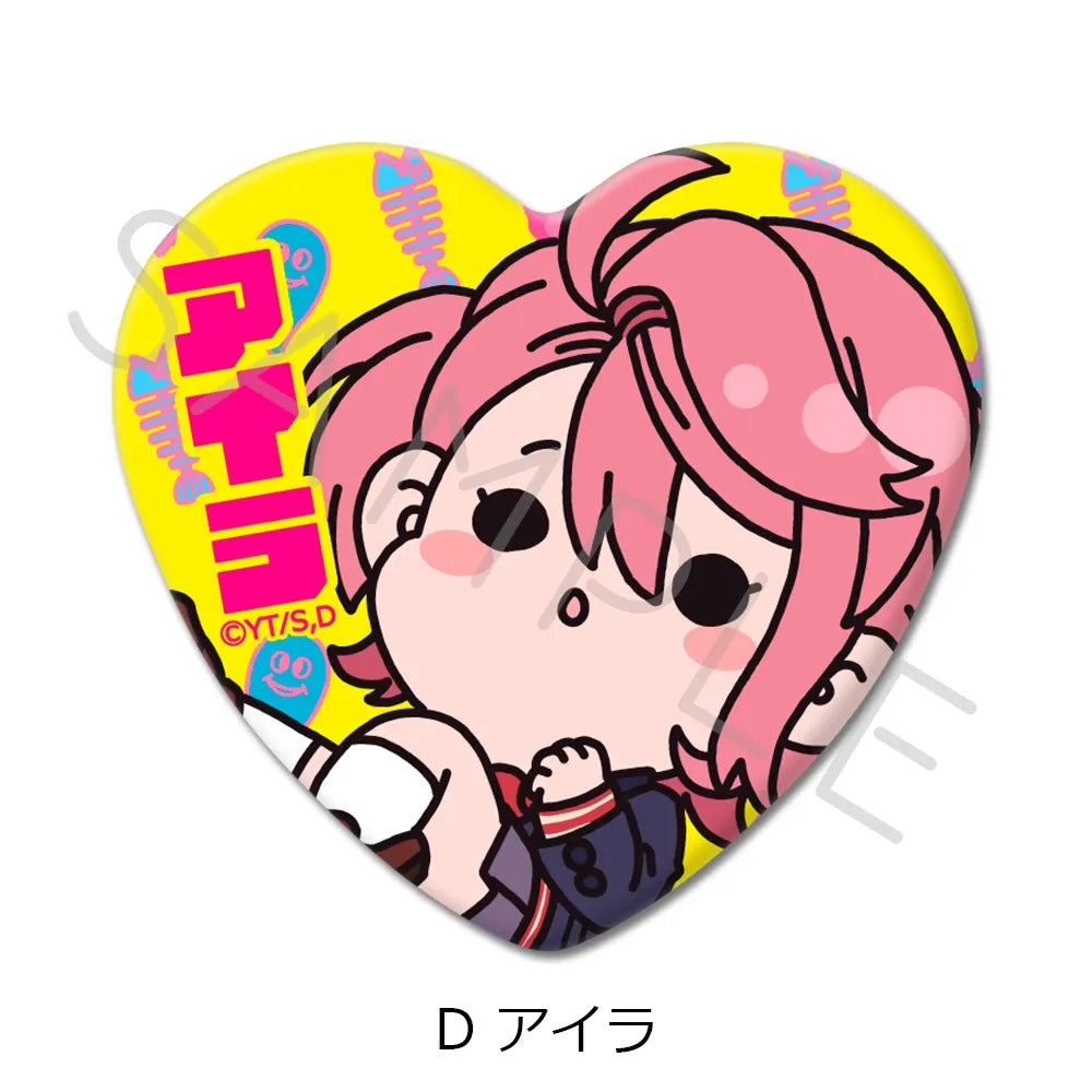 Dandadan Chibi Heart-Shaped Button Badges (6 Styles) – Super Cute Kawaii Anime Pins