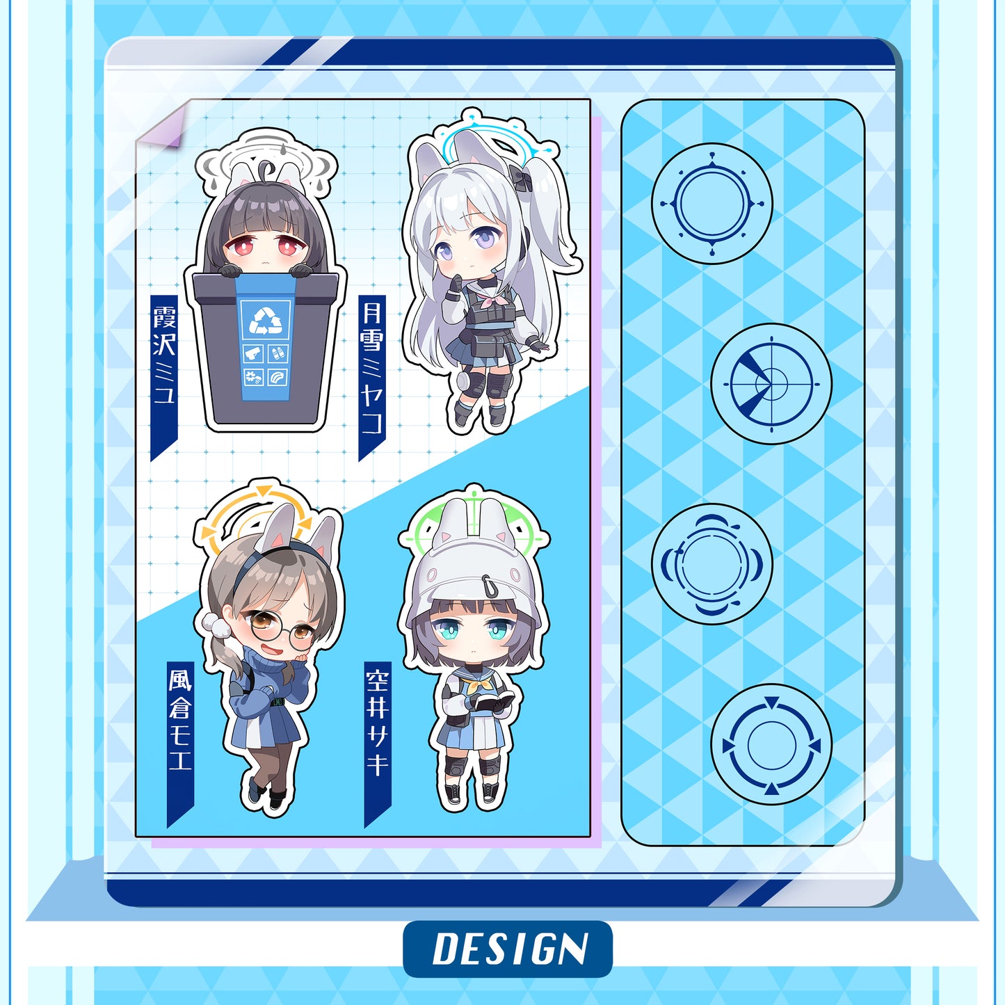Blue Archive New Mini Acrylic Stand Set, featuring Mari and Sakurako from Serenade Promenade