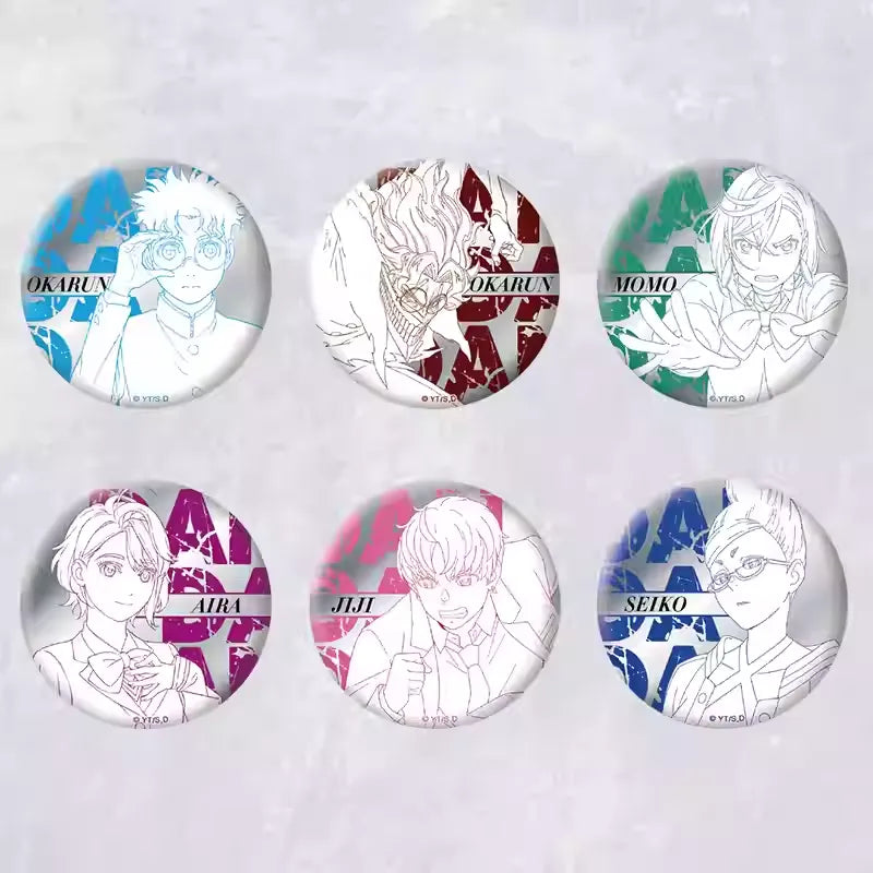 Dandadan Supernatural Badge Blind Box (6 Designs) - Momo & Okarun Mirror Acrylic Pins
