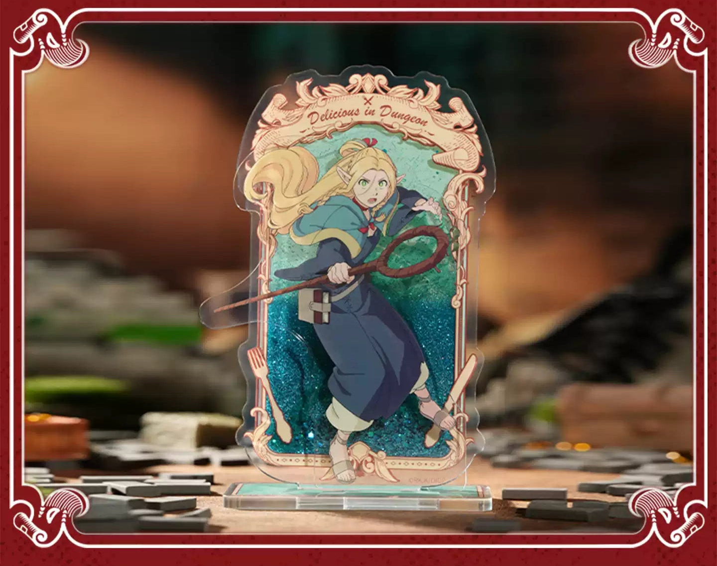 Delicious in Dungeon Liquid Glitter Acrylic Standees - Marcielle, Laios, Falin & Senshi Animated Flow Art