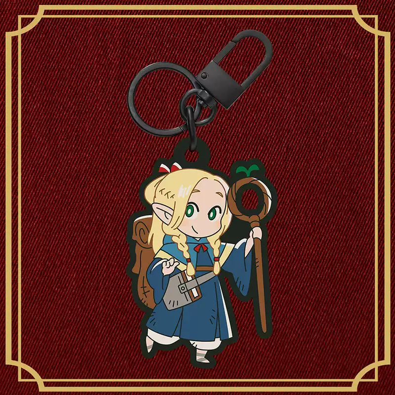 Dungeon Meshi keychain blind box display as Marcille