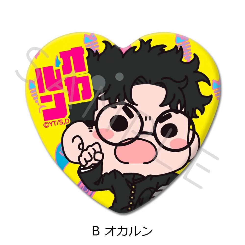 Dandadan Chibi Heart-Shaped Button Badges (6 Styles) – Super Cute Kawaii Anime Pins