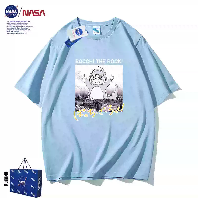 Bocchi the Rock! attention seeking monster t-shirt blue